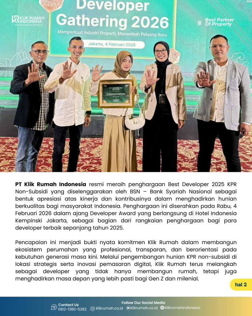 PT Klik Rumah Best Developer 2025